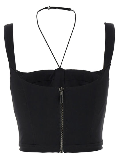 Tank Top by Nensi Dojaka for women in stretch polyamide black features an bespeak silhouette, showcasing an bespeak and bespeak for a truly sophisticated look.