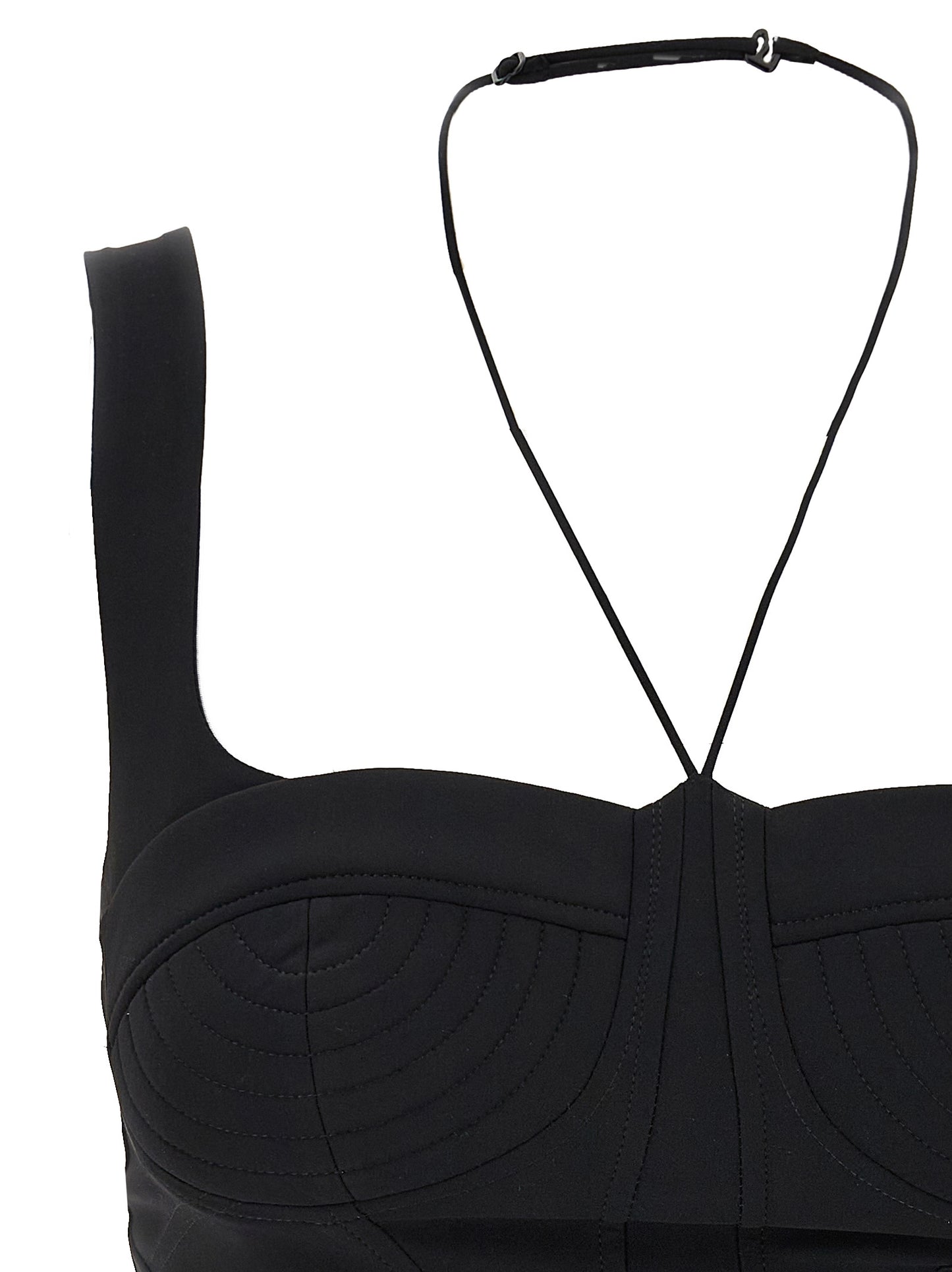 Tank Top by Nensi Dojaka for women in stretch polyamide black showcases a perennial silhouette, artfully detailed with a design and a perennial .