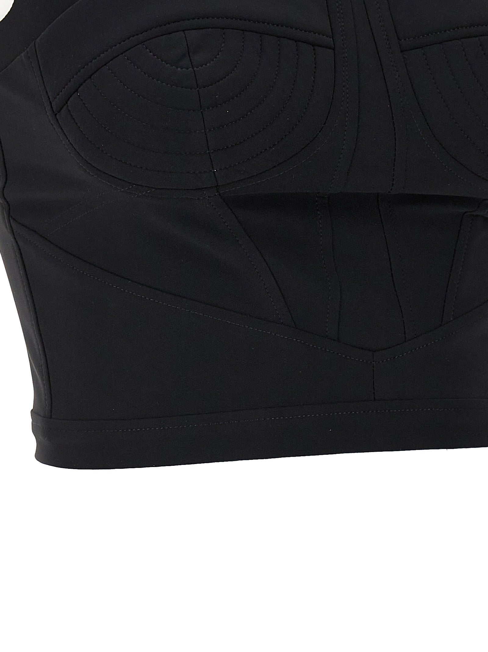 Tank Top by Nensi Dojaka for women in stretch polyamide black showcases a sumptuous silhouette, artfully detailed with a sumptuous and for a truly sumptuous finish.