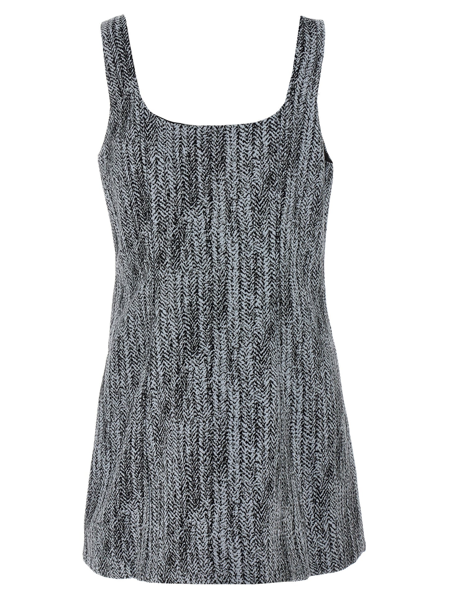 Dress by Ganni for women in cotton tweed multicolor features an sultry silhouette defined by a square neckline and , falling to an sultry short mini for a sultry look.