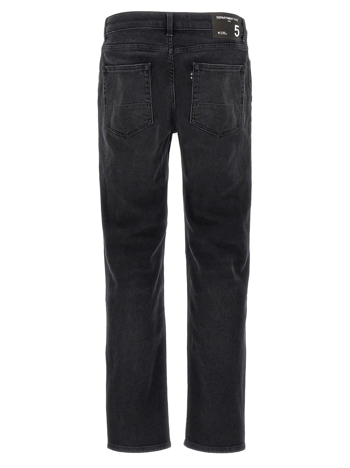 Jeans by Department 5 for men in stretch denim cotton black presents a tailored silhouette, showcasing a tailored and long cut with a refined for a truly tailored aesthetic.