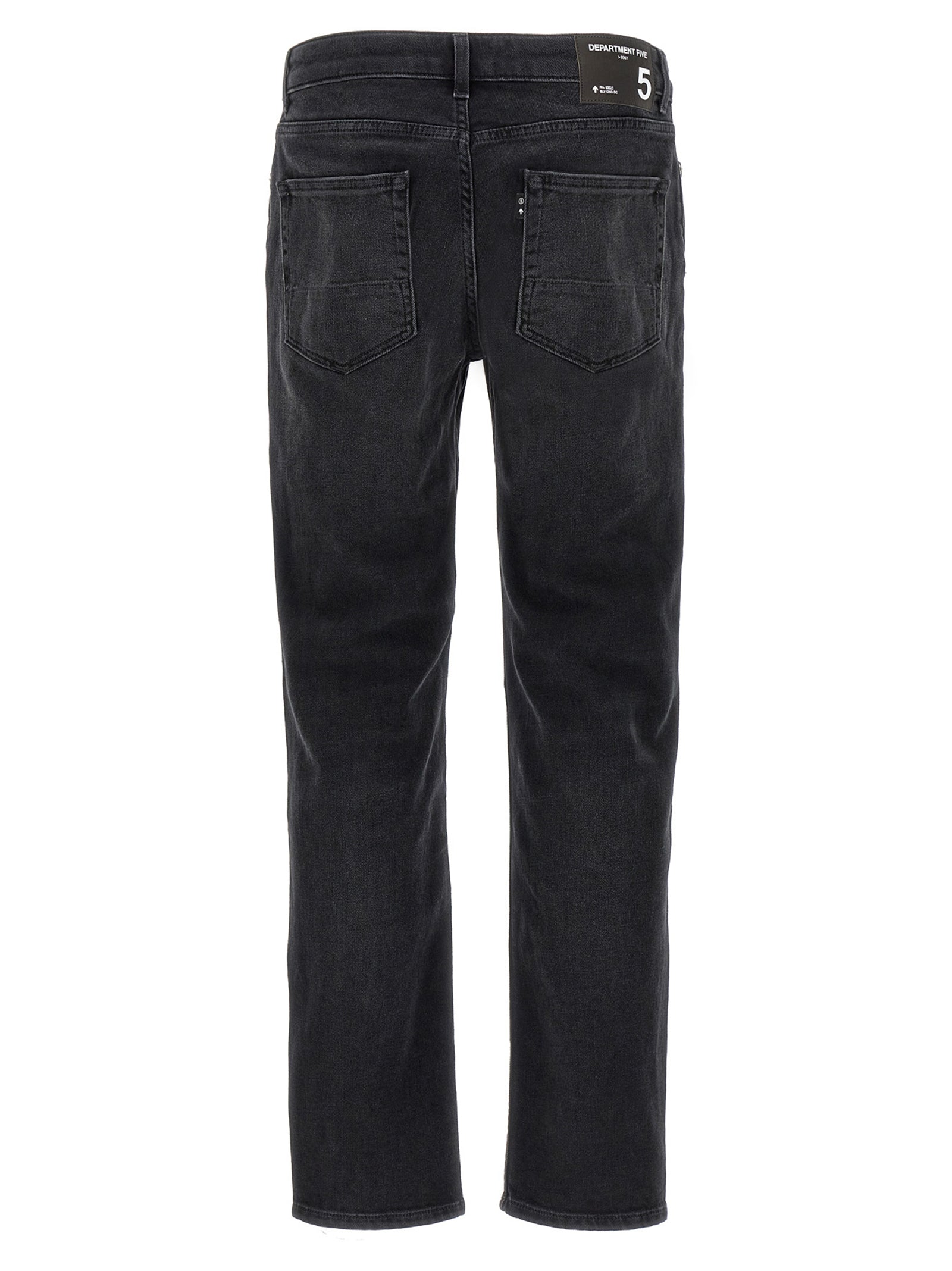 Jeans by Department 5 for men in stretch denim cotton black presents a tailored silhouette, showcasing a tailored and long cut with a refined for a truly tailored aesthetic.