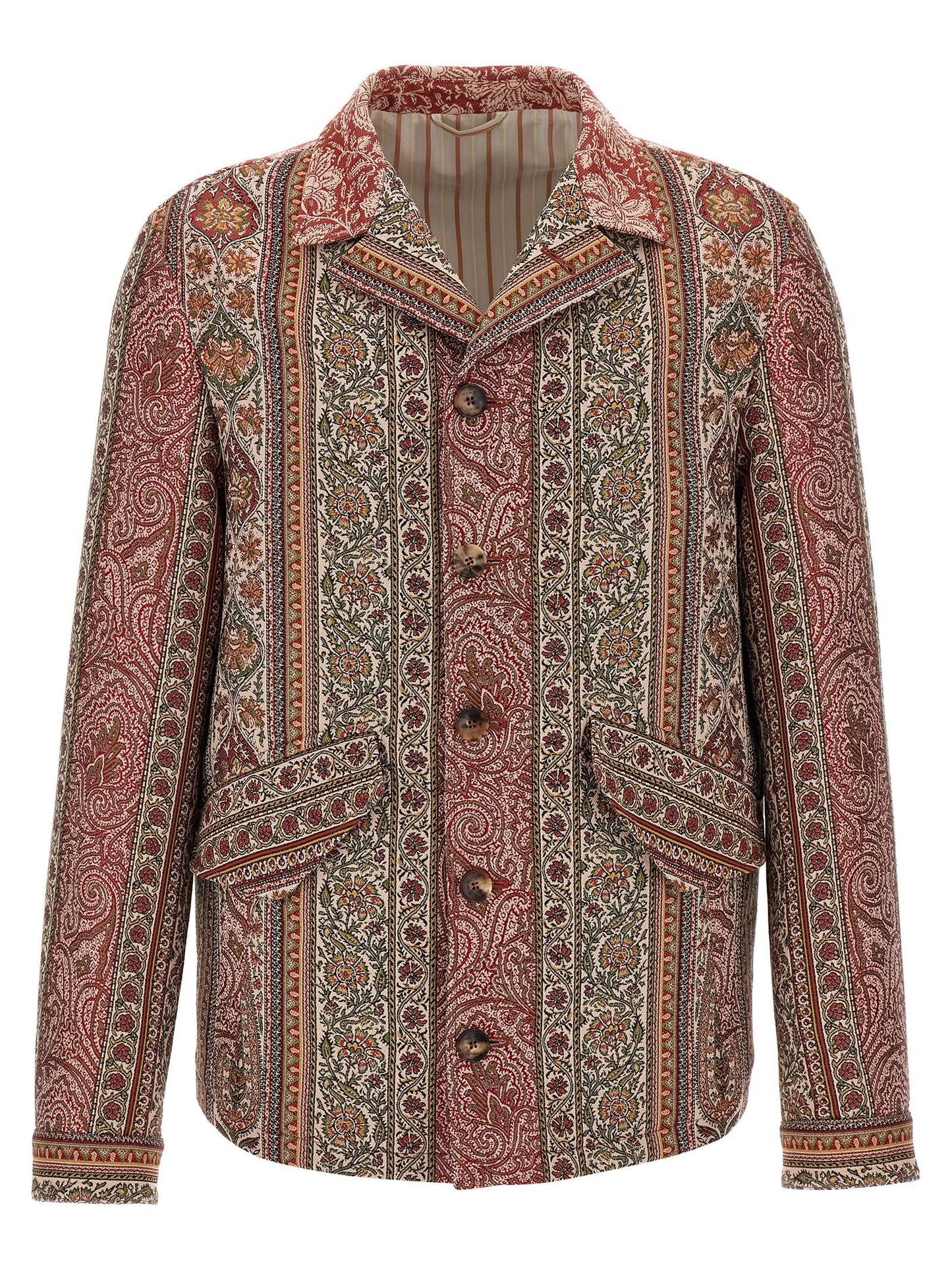 Overshirt by Etro for men in polyester cotton wool multicolor & print showcases a sublime silhouette, artfully detailed with a sublime and for a sophisticated, sublime finish.
