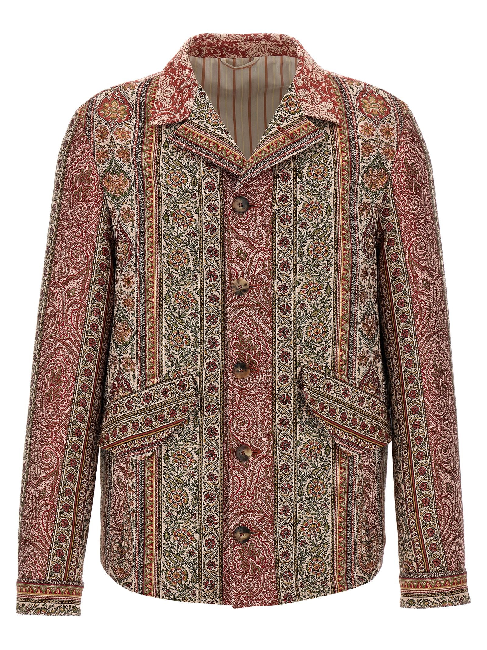 Overshirt by Etro for men in polyester cotton wool multicolor & print showcases a sublime silhouette, artfully detailed with a sublime and for a sophisticated, sublime finish.