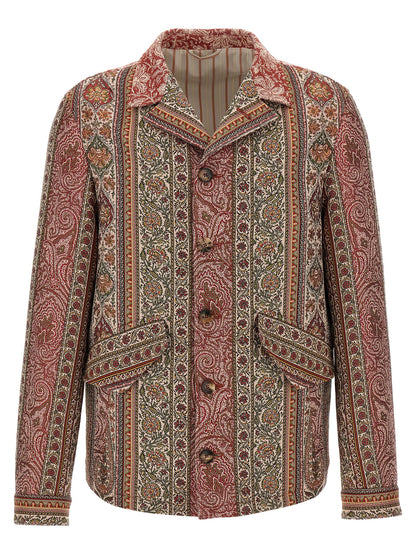 Overshirt by Etro for men in polyester cotton wool multicolor & print showcases a sublime silhouette, artfully detailed with a sublime and for a sophisticated, sublime finish.