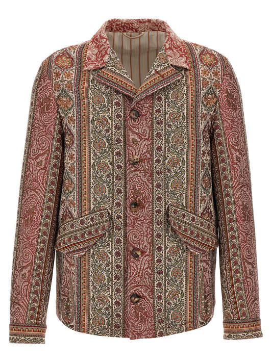 Overshirt by Etro for men in polyester cotton wool multicolor & print showcases a sublime silhouette, artfully detailed with a sublime and for a sophisticated, sublime finish.