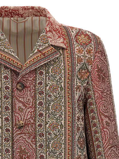 Overshirt by Etro for men in polyester cotton wool multicolor & print features an polished silhouette, showcasing a sophisticated and detail for a truly polished finish.
