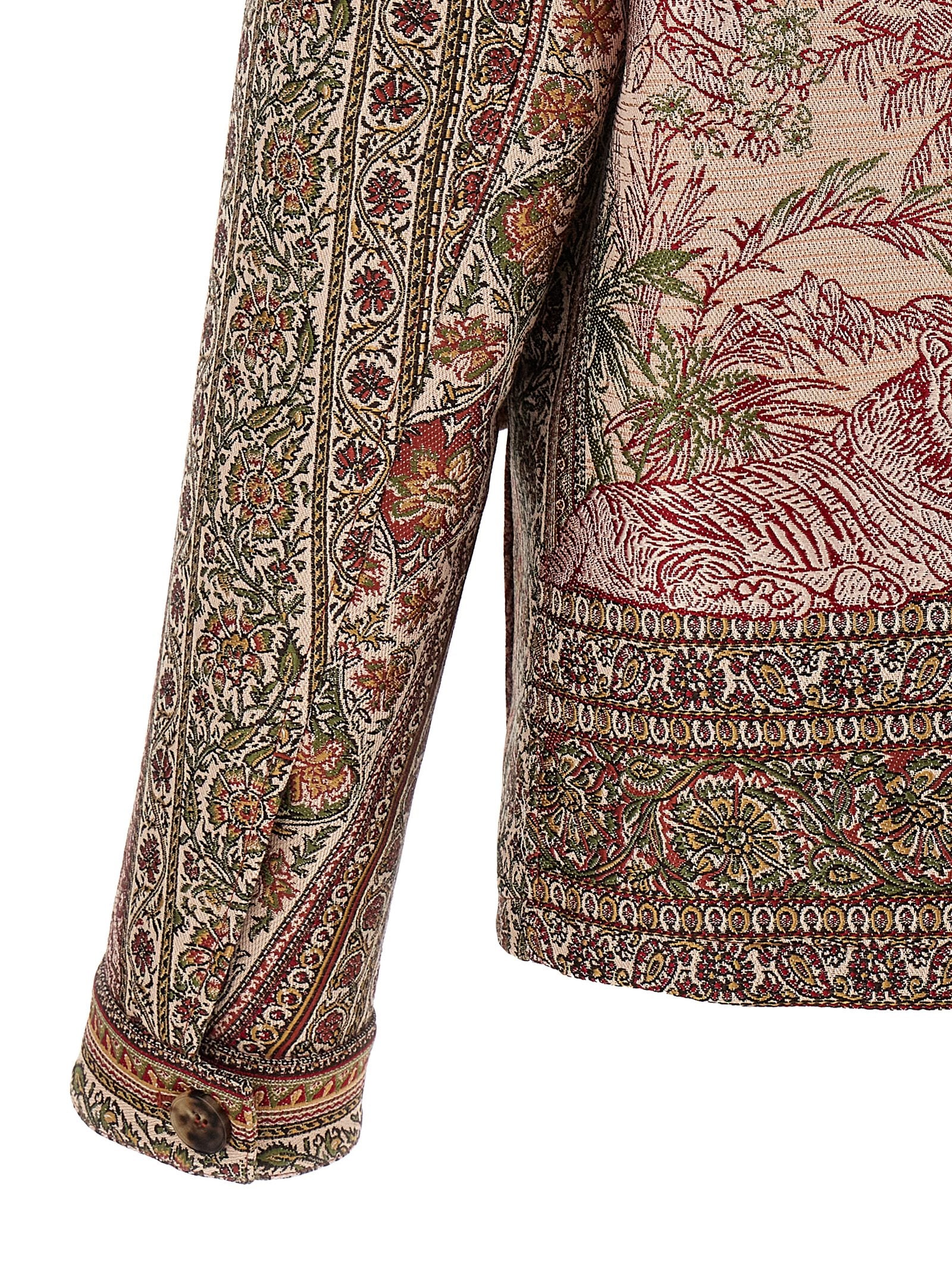Overshirt by Etro for men in polyester cotton wool multicolor & print showcases a sharp silhouette, elegantly detailed with a sharp and sharp .