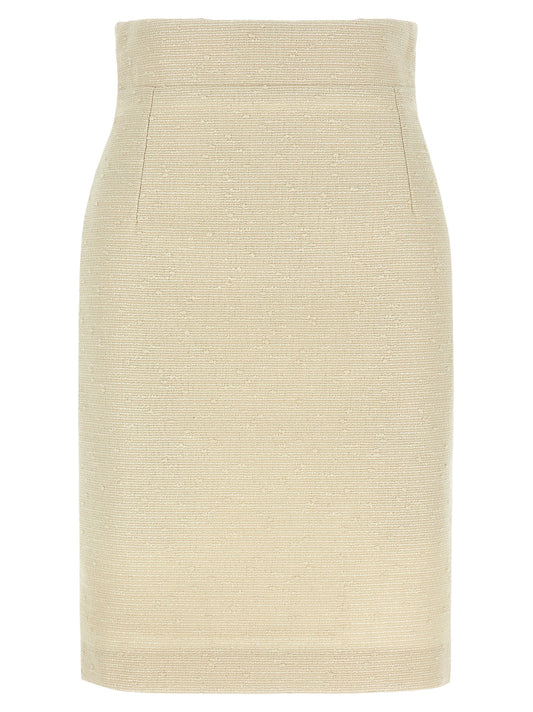 Tagliatore Women's Polyamide Cotton & Sequins Midi Skirt - Beige