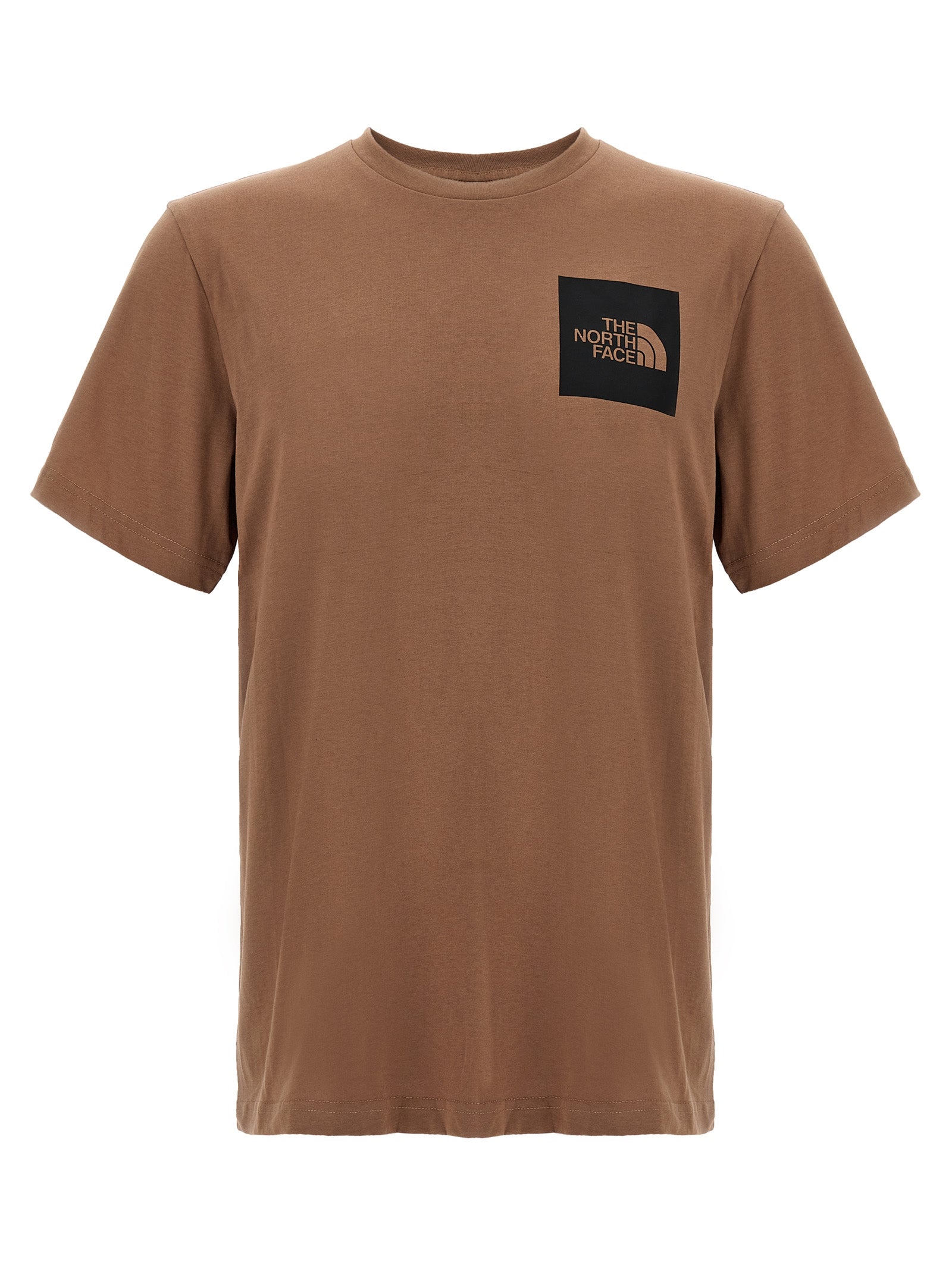 T-Shirt by The North Face for men in cotton polyester brown & print features a plush silhouette, showcasing a sophisticated crew neckline and short-sleeve for a truly plush finish.