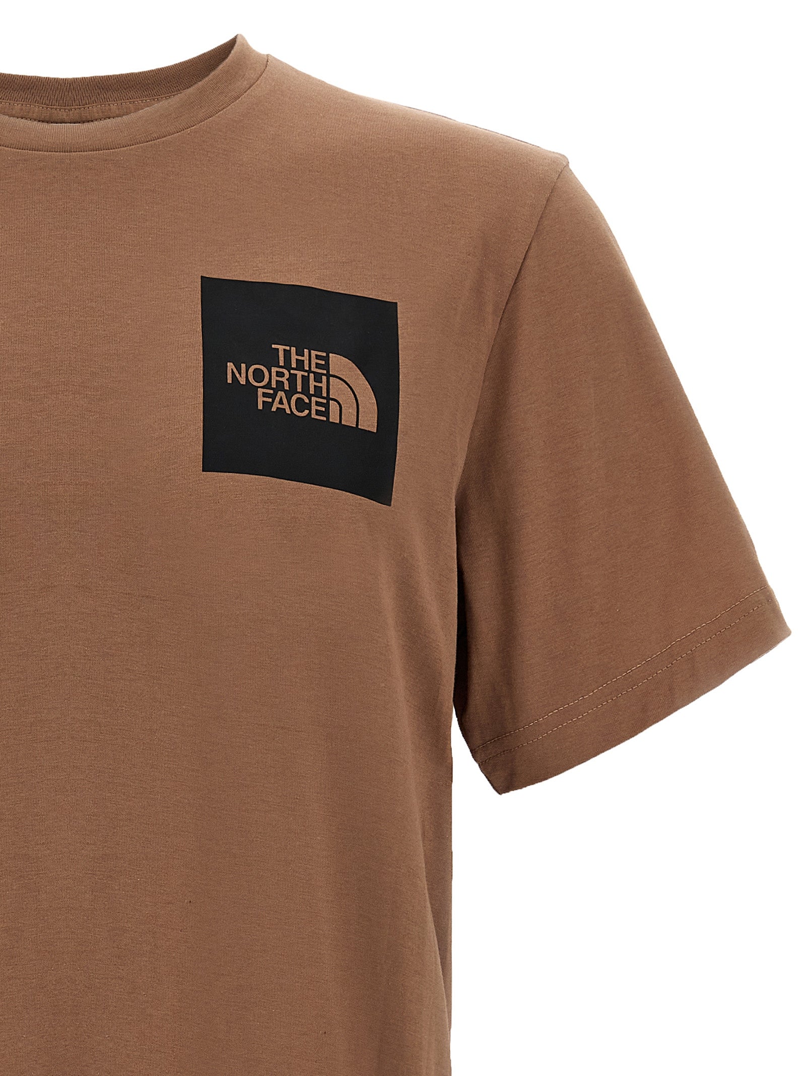 T-Shirt by The North Face for men in cotton polyester brown & print showcases a fashionable silhouette, elegantly detailed with a fashionable and crew neckline for a sophisticated, high-fashion look.