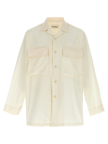 Shirt by Jil Sander for men in cotton white features an polished silhouette, showcasing a sophisticated and detail for a truly polished finish.
