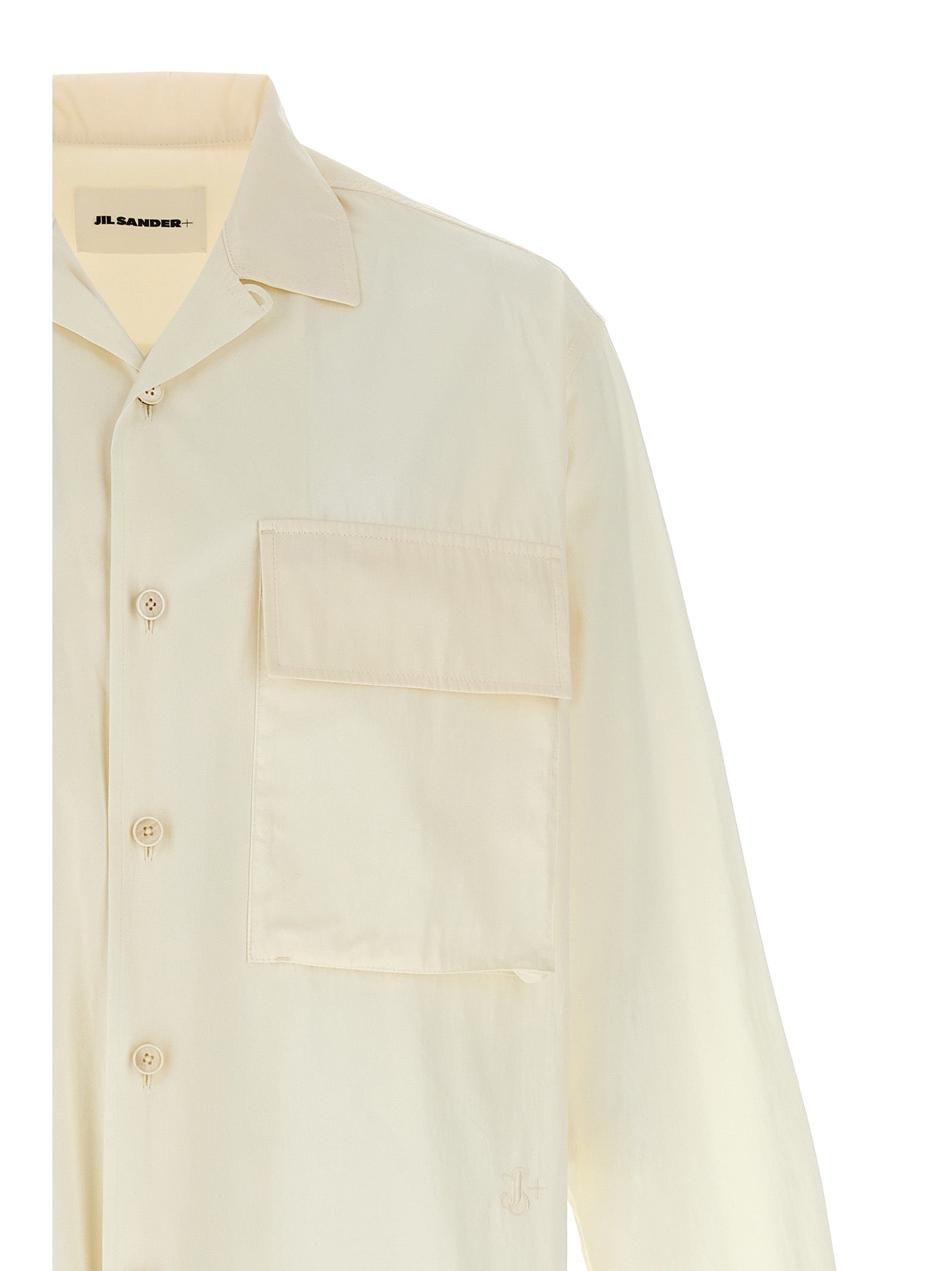 Shirt by Jil Sander for men in cotton white presents a discerning silhouette, showcasing a sophisticated and for a truly discerning finish.
