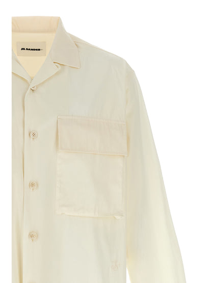 Shirt by Jil Sander for men in cotton white presents a discerning silhouette, showcasing a sophisticated and for a truly discerning finish.