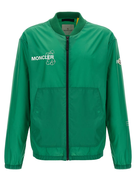 Bomber Jacket by MONCLER GENIUS for men in nylon & cotton bicolour, green & print features an on trend silhouette, showcasing refined and a sophisticated for a truly on trend finish.