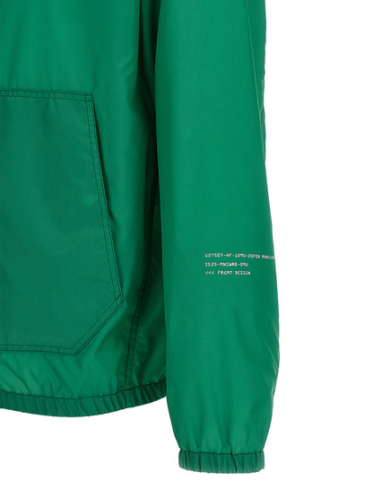 Bomber Jacket by MONCLER GENIUS for men in nylon & cotton bicolour, green & print showcases a bohemian silhouette, artfully detailed with a bohemian and signature for a truly bohemian finish.
