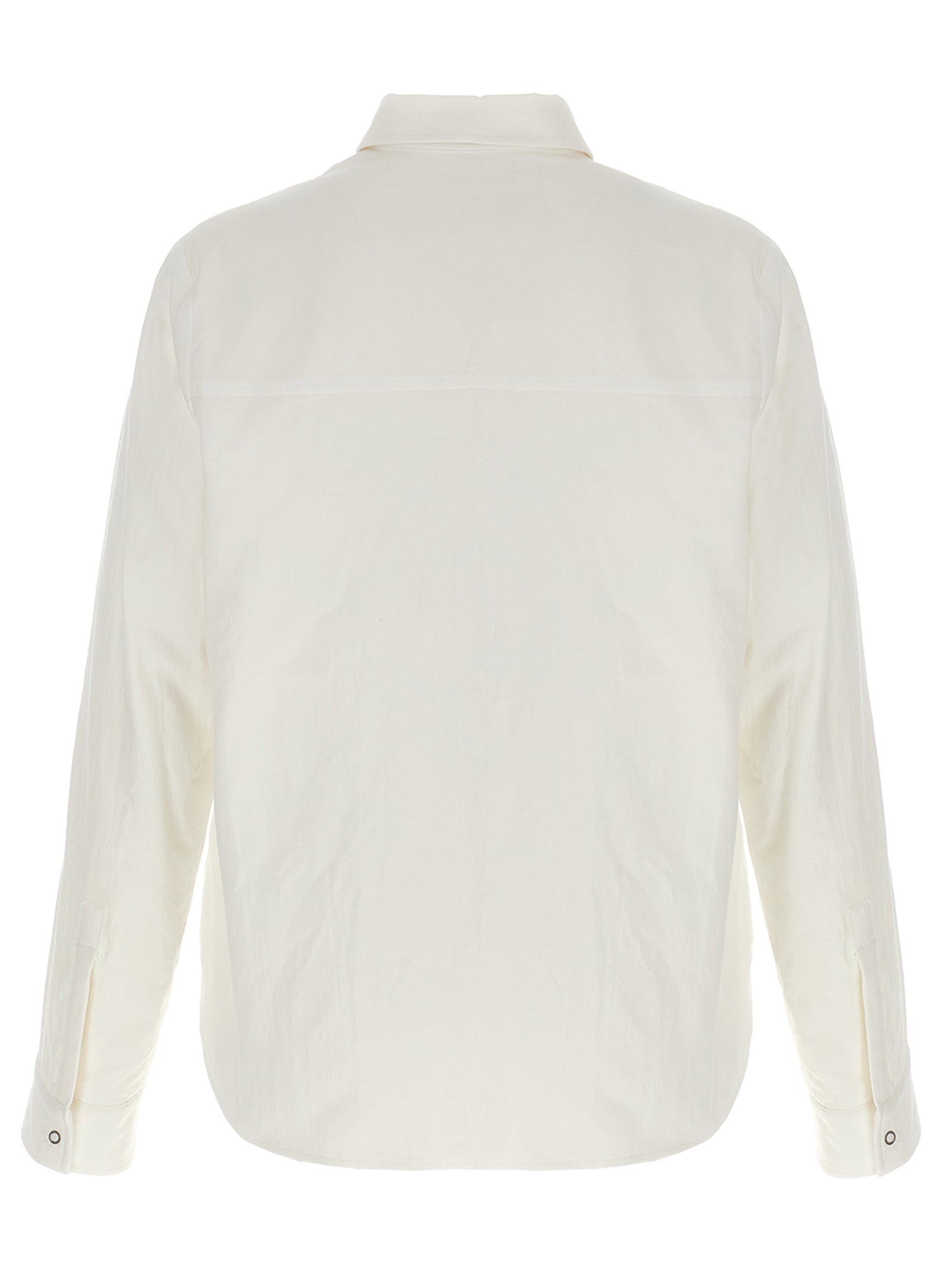 Overshirt by MONCLER GENIUS for men in cotton & nylon white & signature, featuring a nuanced and nuanced for a sophisticated finish.