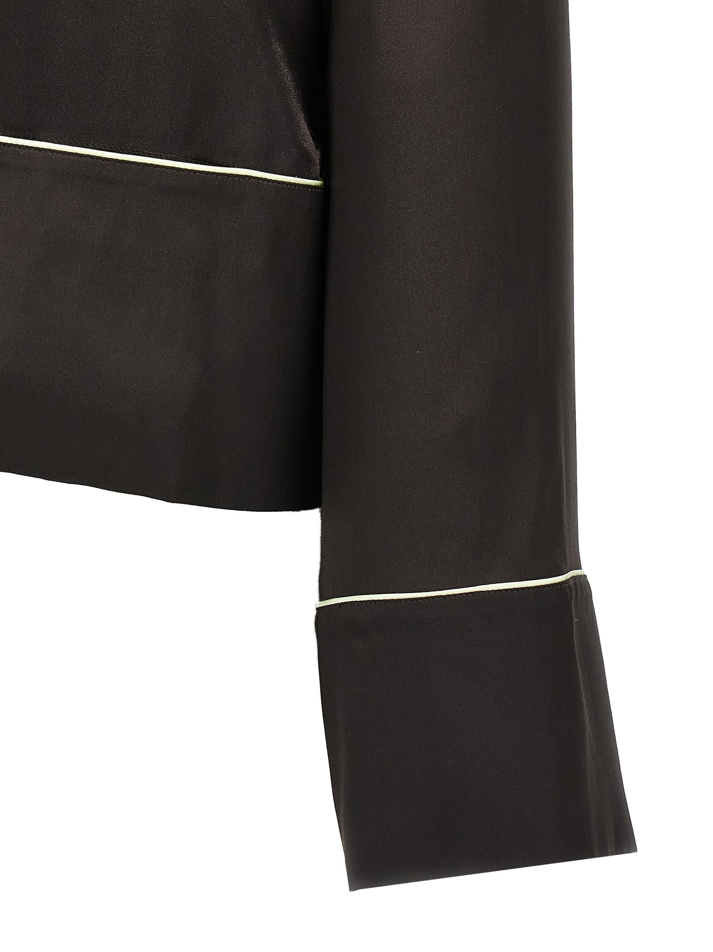 Blouse by Off-White for women in silk & acetate black & white showcases a sharp silhouette, elegantly detailed with a sharp and sharp .