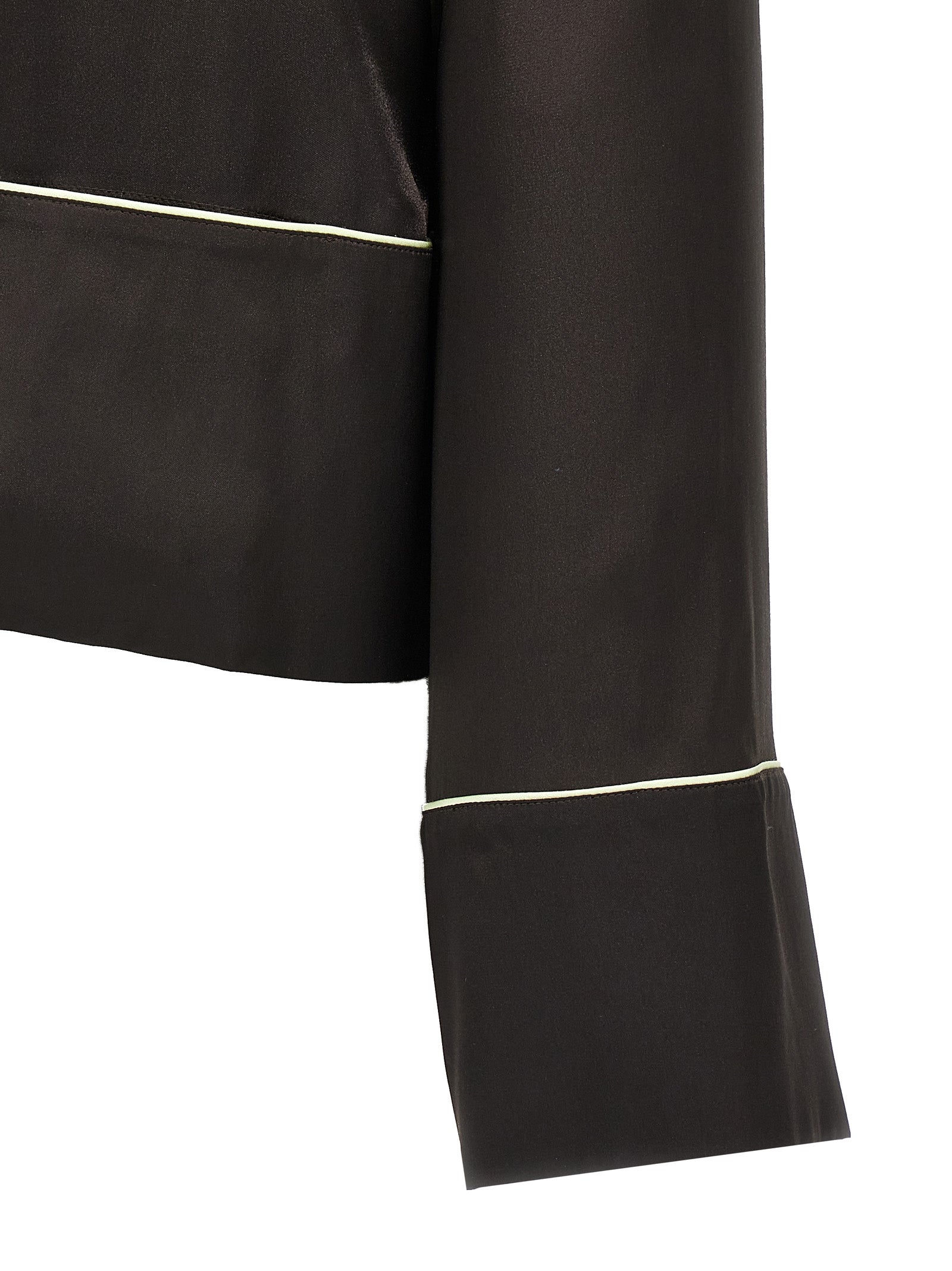 Blouse by Off-White for women in silk & acetate black & white showcases a sharp silhouette, elegantly detailed with a sharp and sharp .