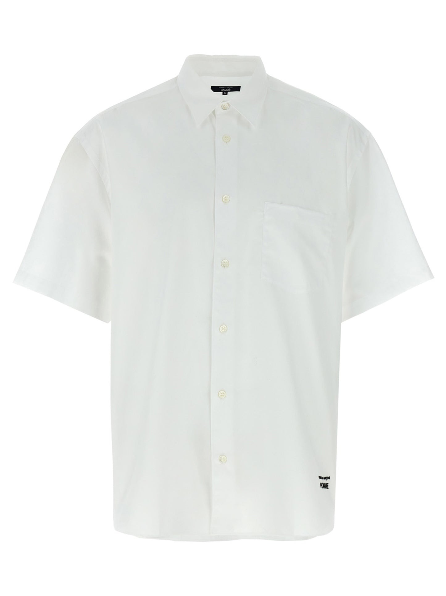Shirt by Comme Des Garçons for men in cotton white features an polished silhouette, showcasing a sophisticated and short-sleeve detail for a truly polished finish.