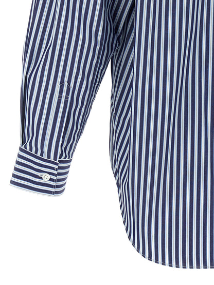 Shirt by Comme Des Garçons for men in cotton blue showcases a sharp silhouette, elegantly detailed with a sharp and sharp .