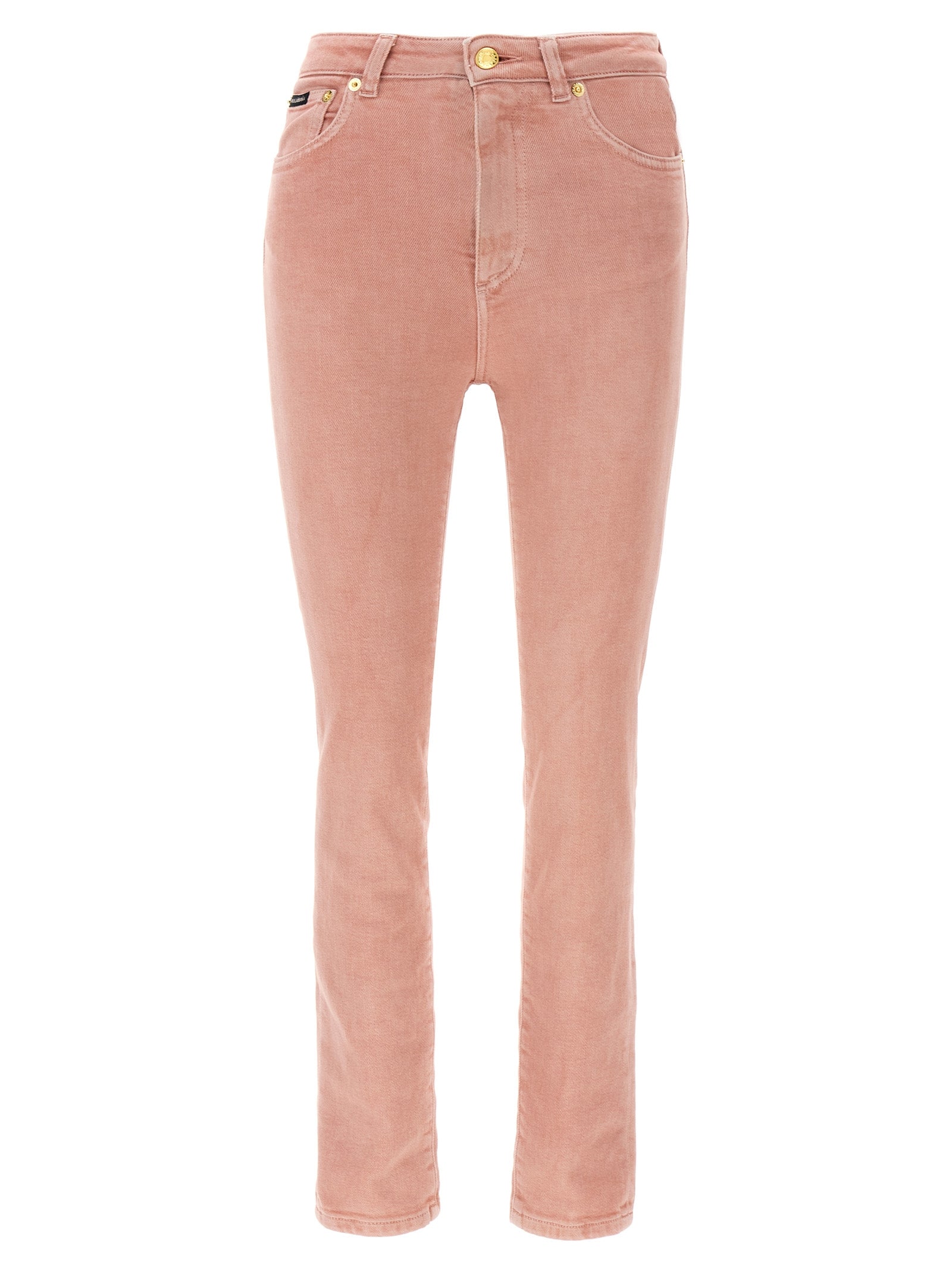 Jeans by Dolce & Gabbana for women in stretch denim cotton multicolor & pink presents a refined pantology silhouette, artfully defined by a refined pantology , long, and a sophisticated high rise.