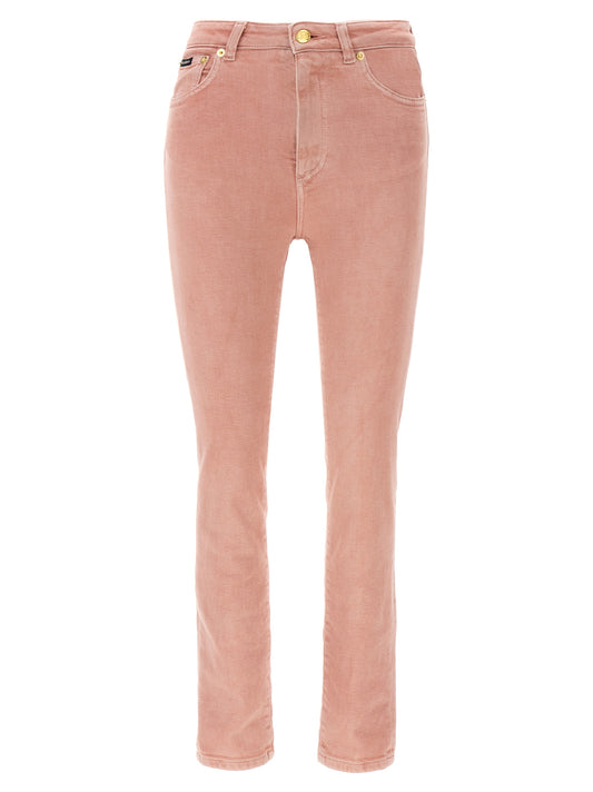 Jeans by Dolce & Gabbana for women in stretch denim cotton multicolor & pink presents a refined pantology silhouette, artfully defined by a refined pantology , long, and a sophisticated high rise.