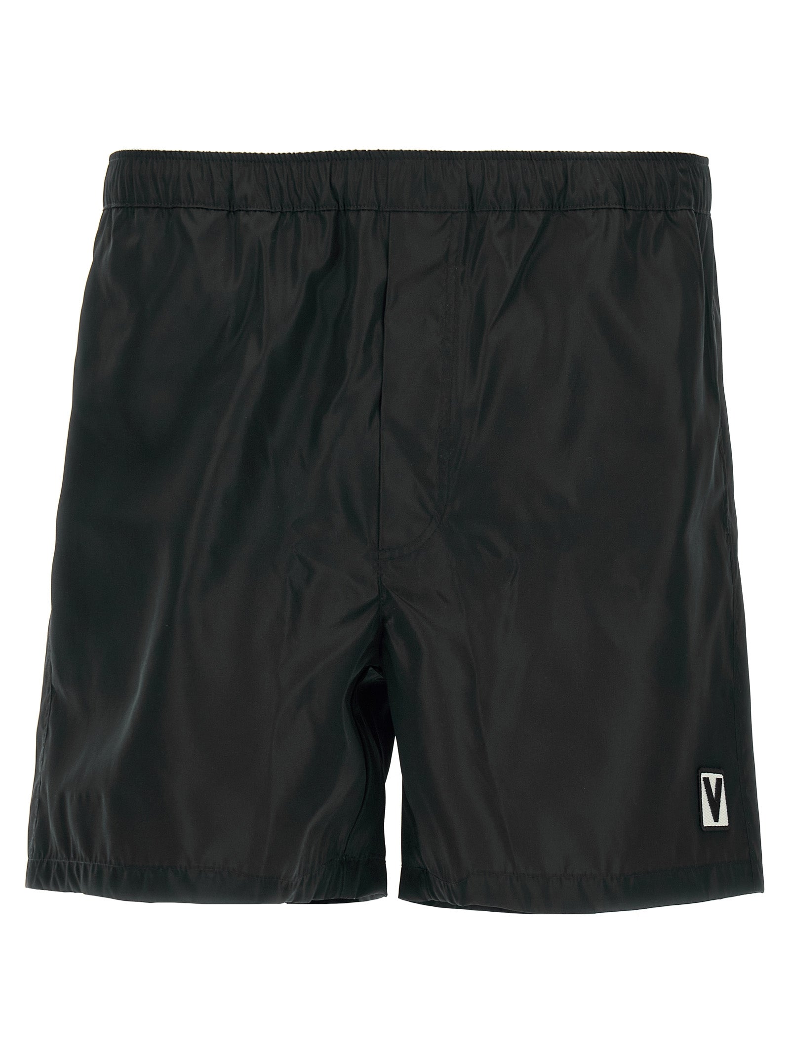 Swim Shorts by Valentino Garavani for men in nylon & mesh black features a riviera-ready silhouette, showcasing the Heart Men's Nylon & Mesh Swim Shorts design for a premium look.