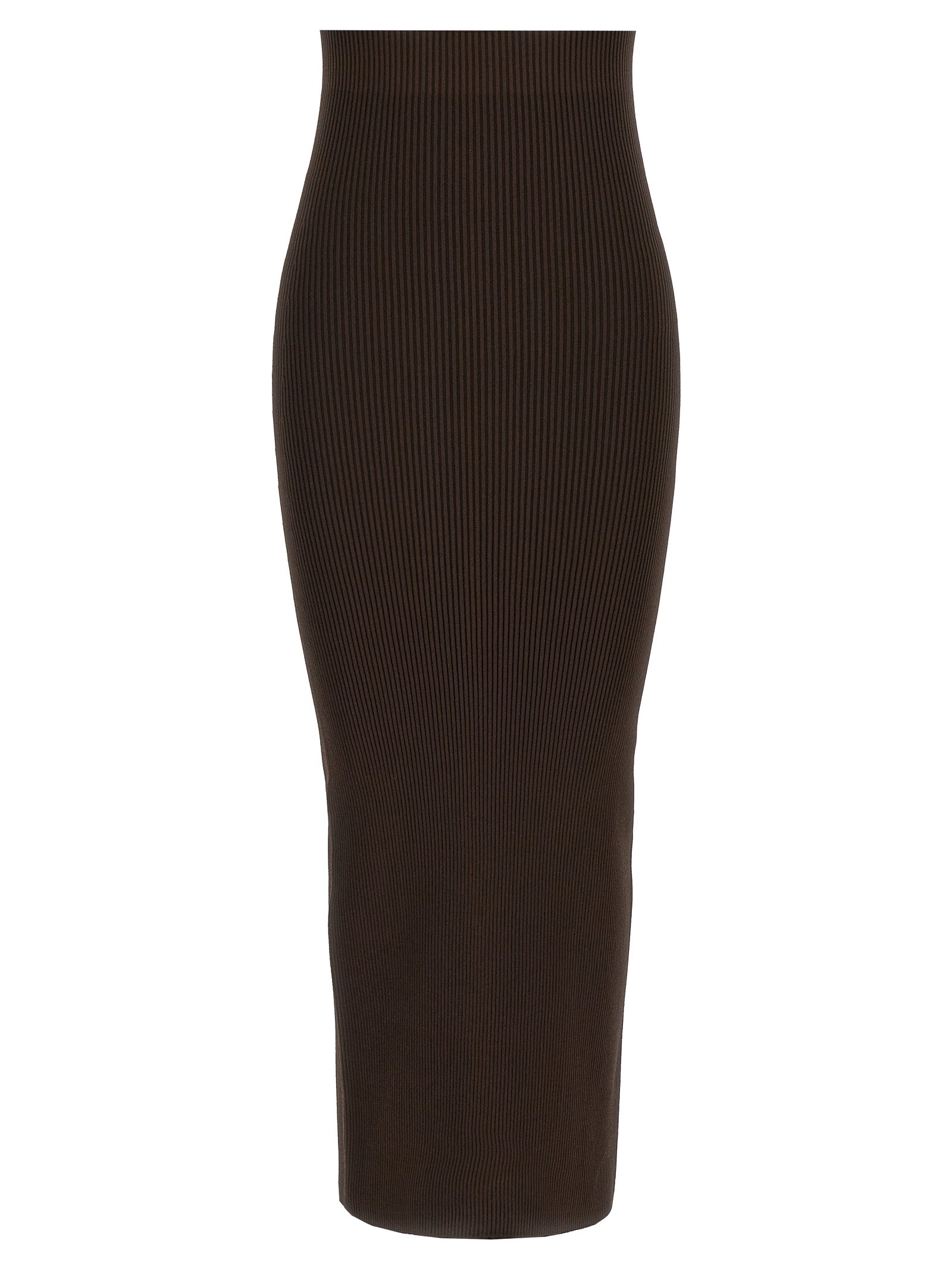 Skirt by Max Mara for women in viscose polyester crepe brown features a contoured silhouette from the Women's Viscose Polyester Crepe Skirt collection, characterized by its contoured mini for a contoured finish.
