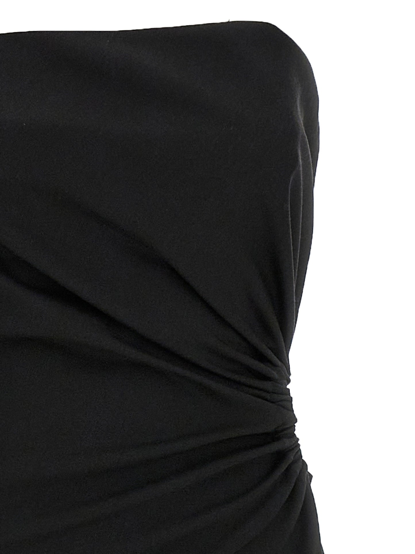 Dress by Max Mara for women in silk mohair virgin wool black features an cute silhouette, detailed with a and split neckline that elegantly flows into a cute long.