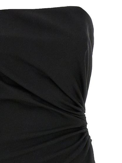 Dress by Max Mara for women in silk mohair virgin wool black features an cute silhouette, detailed with a and split neckline that elegantly flows into a cute long.