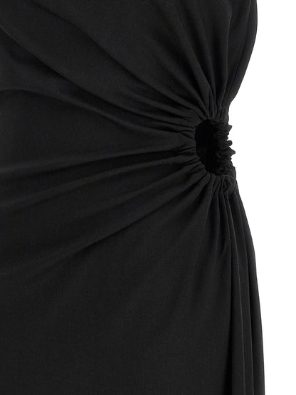 Dress by Max Mara for women in silk mohair virgin wool black features an sultry silhouette defined by a and , falling to an sultry long for a sultry look.