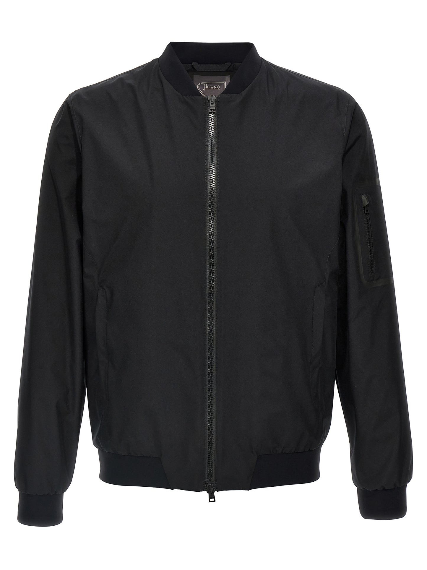 Bomber Jacket by Herno for men in polyester black features an contemporary silhouette, showcasing a sophisticated and contemporary breathable-design, windproof & pockets for a truly refined look.