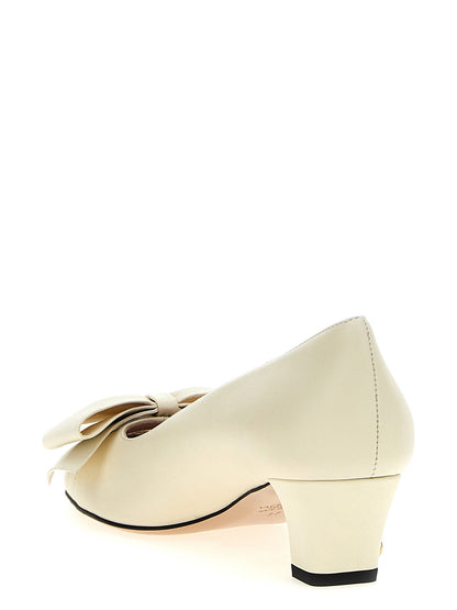 Mid-Heel Pumps Heels by Valentino Garavani for women in goatskin leather white features a effortlessly chic V Logo Women's Goatskin Leather Mid-Heel Pumps Heels design with a sophisticated mid-heel and elegant .