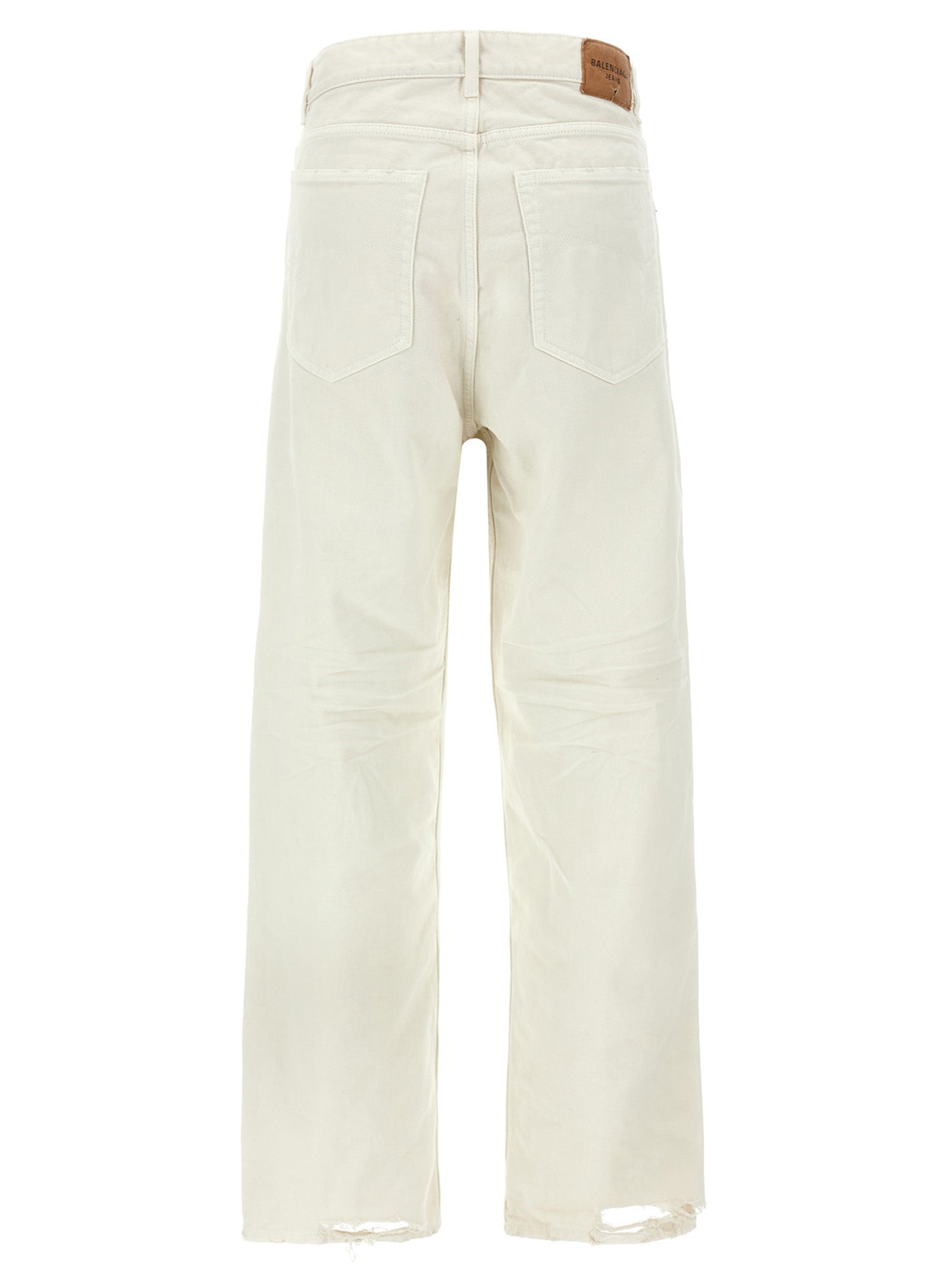 Jeans by Balenciaga for women in denim cotton white features an refined tailoring silhouette, showcasing a premium wide with a and long cut for a refined tailoring look.