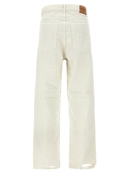 Jeans by Balenciaga for women in denim cotton white features an refined tailoring silhouette, showcasing a premium wide with a and long cut for a refined tailoring look.