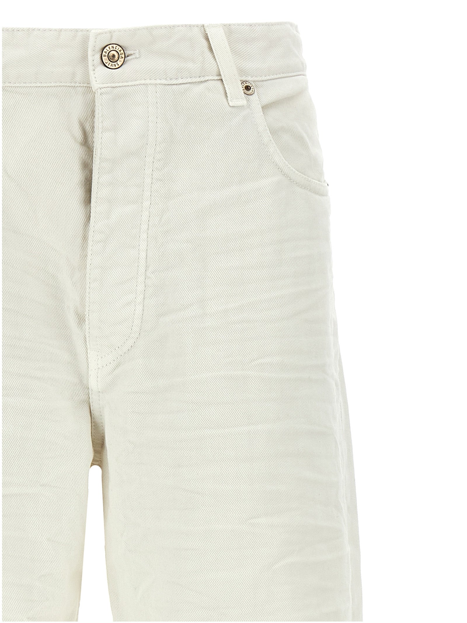 Jeans by Balenciaga for women in denim cotton white features an sophisticated and wide with a precise long, creating a sophisticated and sophisticated silhouette.