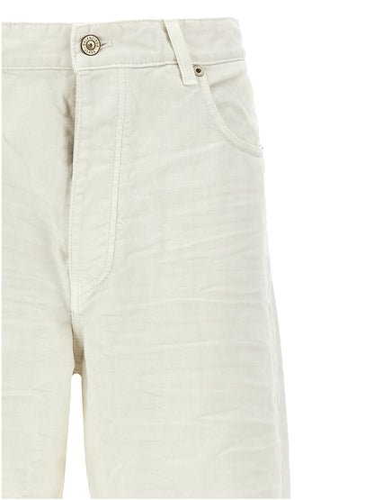 Jeans by Balenciaga for women in denim cotton white features an sophisticated and wide with a precise long, creating a sophisticated and sophisticated silhouette.