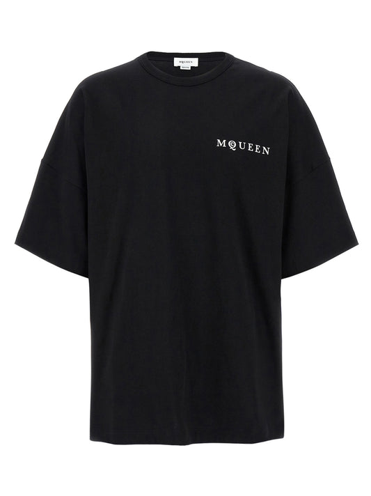 T-Shirt by Alexander McQueen for men in cotton bicolour, black, white & print features an edgy silhouette, meticulously detailed with a sophisticated and crew neckline for a truly edgy finish.