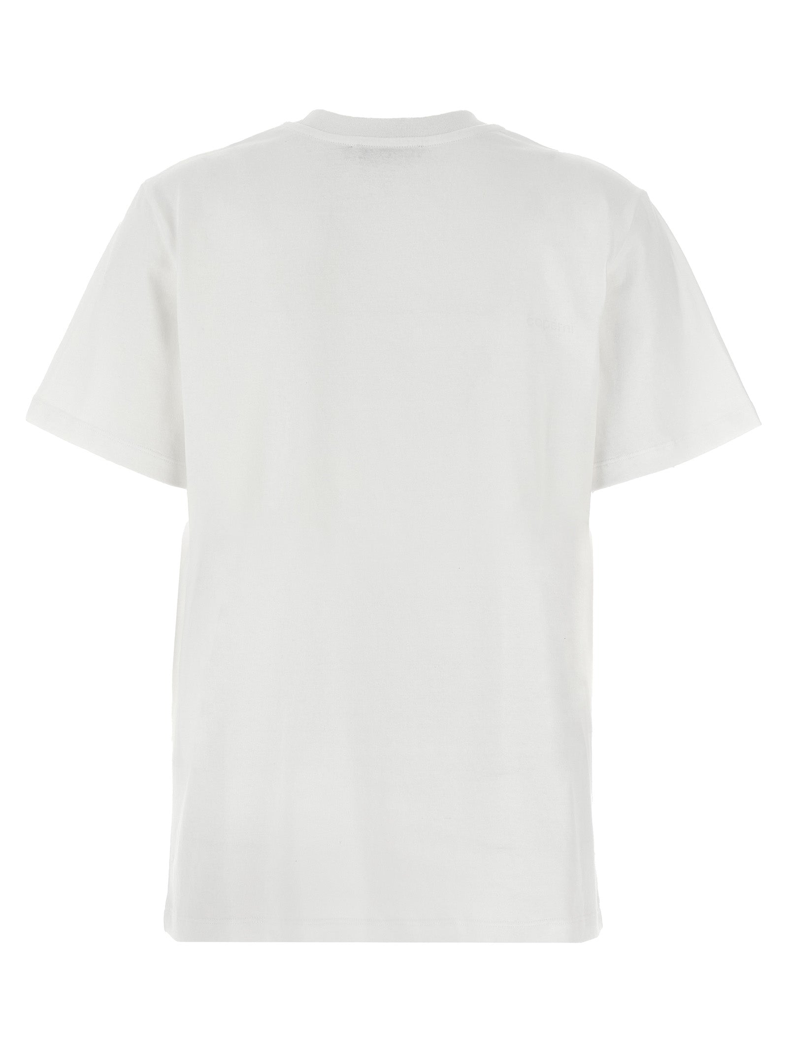 T-Shirt by Coperni for women in organic cotton bicolour, black, white & print features a plush silhouette, showcasing a sophisticated crew neckline and for a truly plush finish.