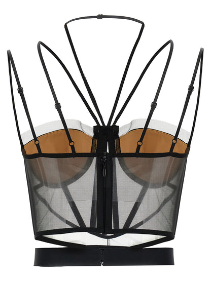 Nensi Dojaka Black Polyamide Tank Tops