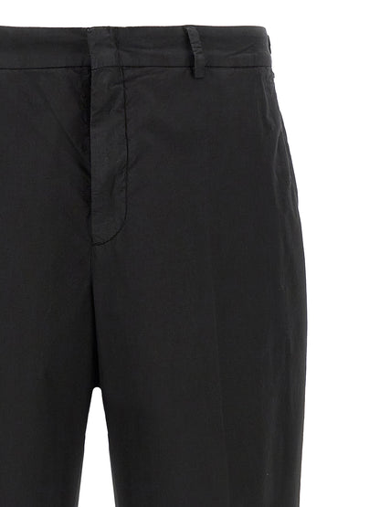 Casual Pants by CELLAR DOOR for men in stretch cotton black presents a refined pantology silhouette, artfully defined by a refined pantology straight-leg, long, and a sophisticated .