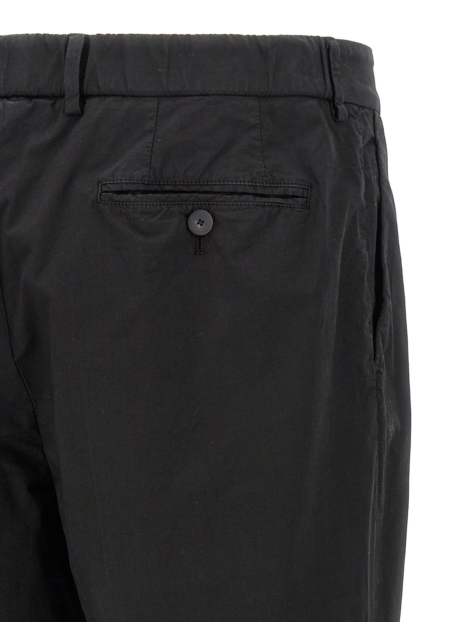 Casual Pants by CELLAR DOOR for men in stretch cotton black features an refined tailoring silhouette, showcasing a premium straight-leg with a and long cut for a refined tailoring look.