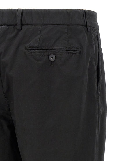 Casual Pants by CELLAR DOOR for men in stretch cotton black features an refined tailoring silhouette, showcasing a premium straight-leg with a and long cut for a refined tailoring look.