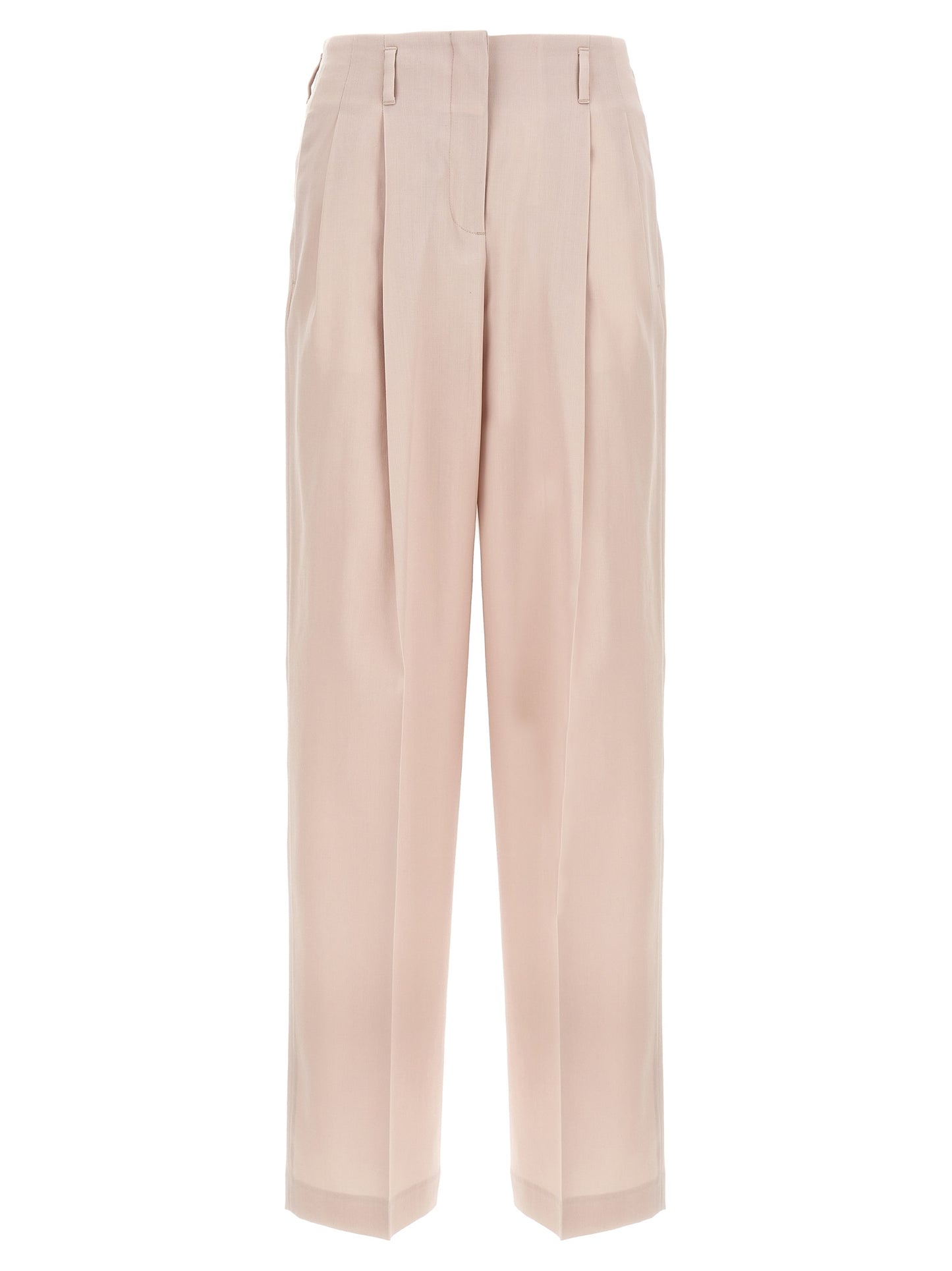 Casual Pants by Golden Goose for women in virgin wool multicolor & pink features a polished silhouette with a polished wide, reaching a polished long and finished with a polished .