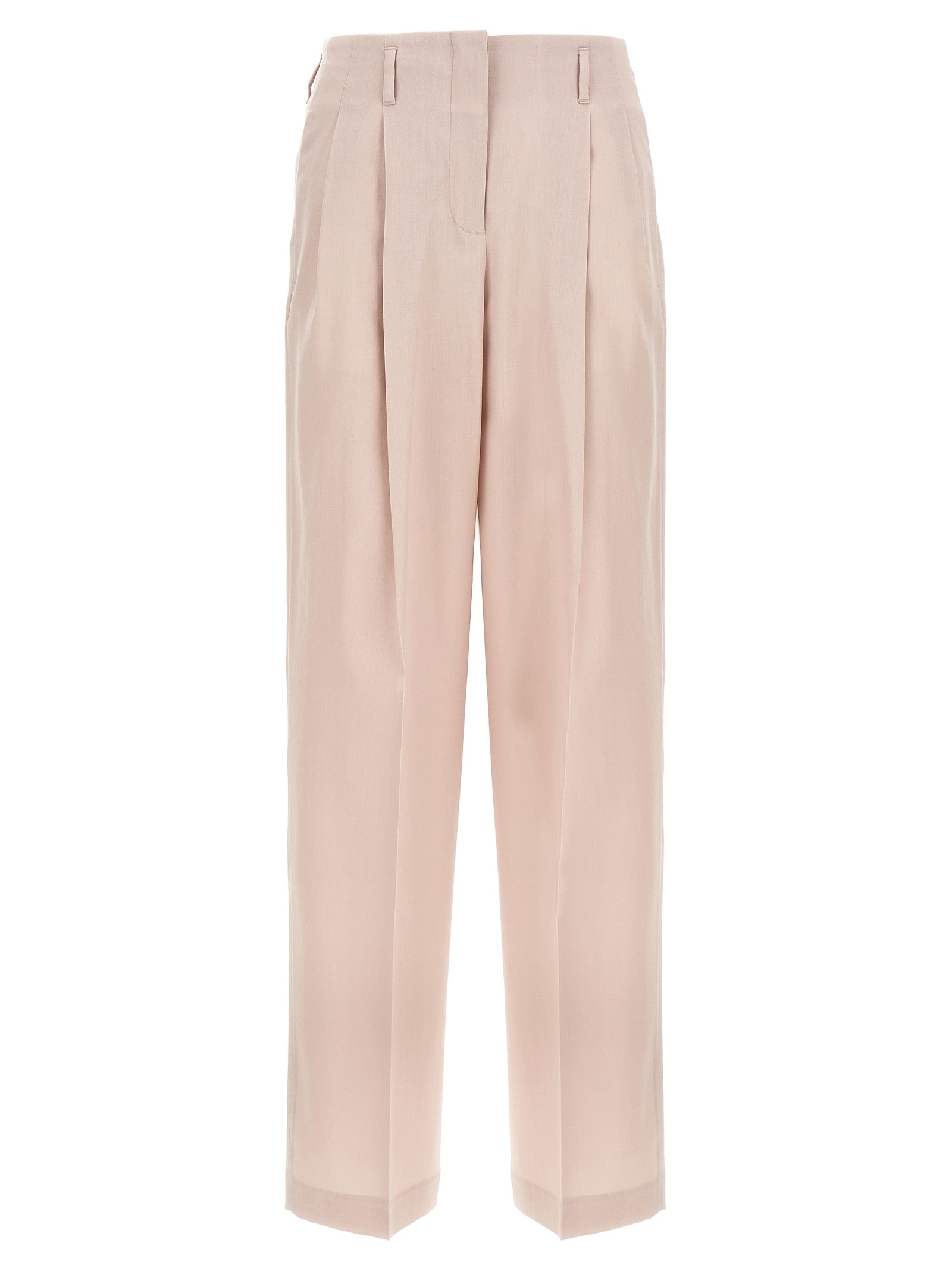 Casual Pants by Golden Goose for women in virgin wool multicolor & pink features a polished silhouette with a polished wide, reaching a polished long and finished with a polished .