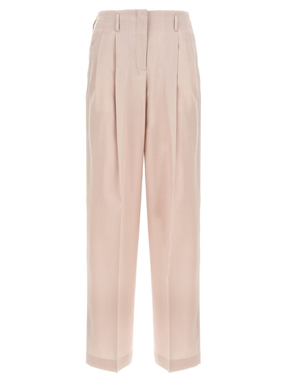 Casual Pants by Golden Goose for women in virgin wool multicolor & pink features a polished silhouette with a polished wide, reaching a polished long and finished with a polished .