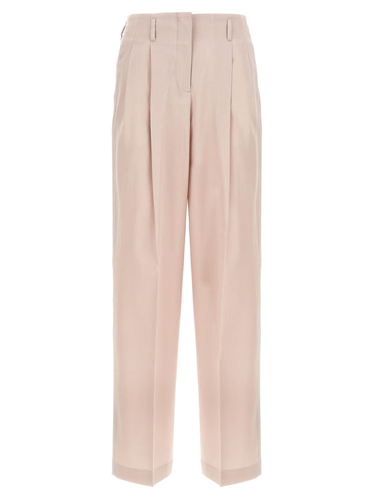 Casual Pants by Golden Goose for women in virgin wool multicolor & pink features a polished silhouette with a polished wide, reaching a polished long and finished with a polished .
