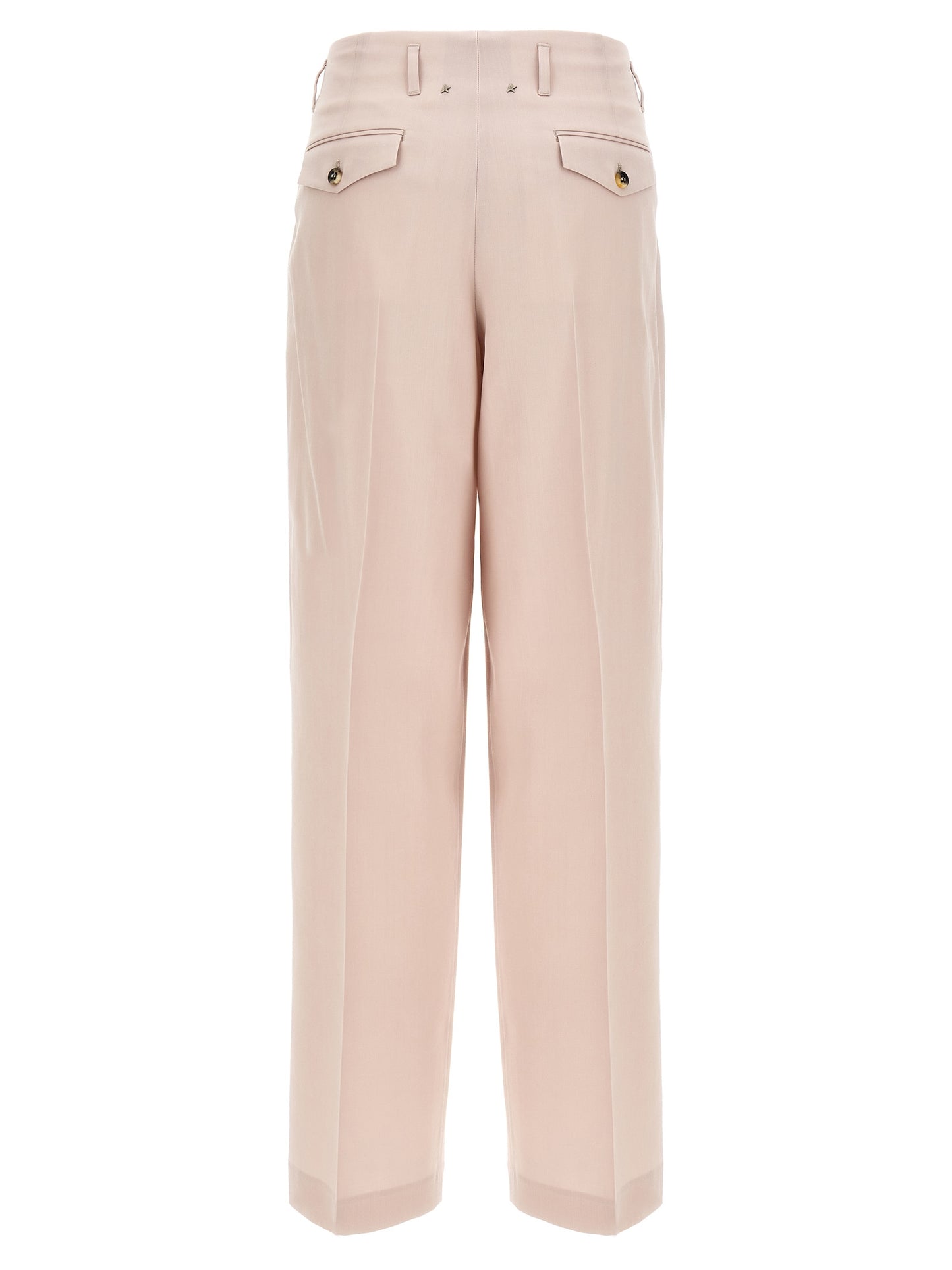 Casual Pants by Golden Goose for women in virgin wool multicolor & pink features a refined silhouette with a refined wide, defined by a and a refined long for a refined finish.