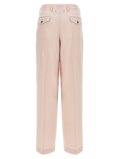 Casual Pants by Golden Goose for women in virgin wool multicolor & pink features a refined silhouette with a refined wide, defined by a and a refined long for a refined finish.